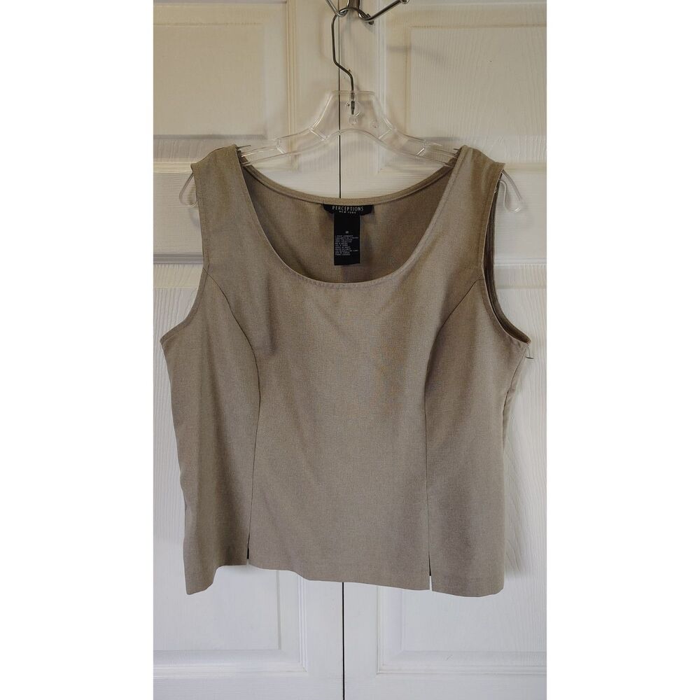 Perceptions New York Sleeveless Scoop Neck Shell Top Size 14